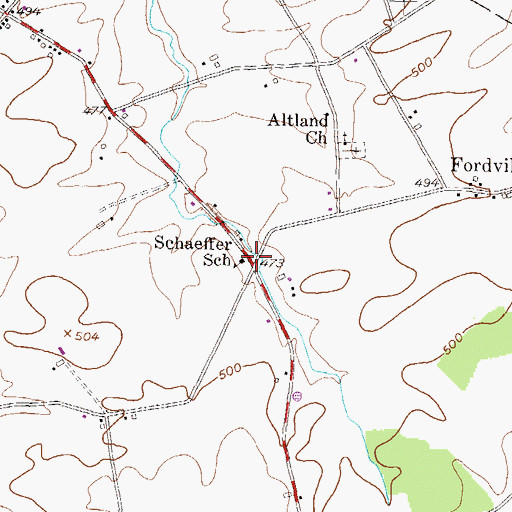 Topographic Map of Schaeffer School, PA