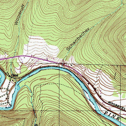 Topographic Map of Schanbacher Hollow, PA
