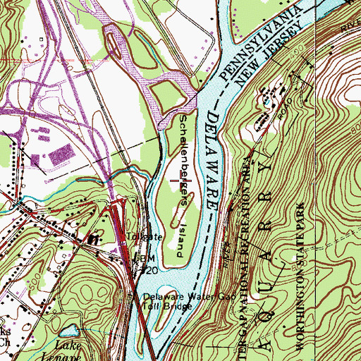 Topographic Map of Schellenbergers Island, PA