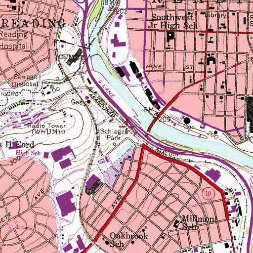 Topographic Map of Schlegel Park, PA