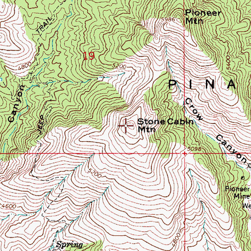 Topographic Map of Stone Cabin Mountain, AZ