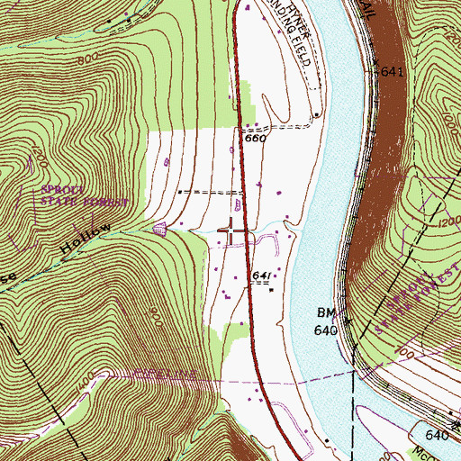 Topographic Map of Schoolhouse Hollow, PA
