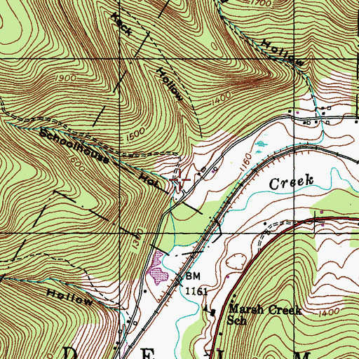 Topographic Map of Schoolhouse Hollow, PA