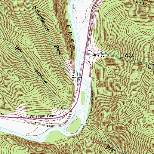 Topographic Map of Schoolhouse Run, PA