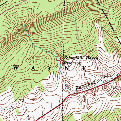 Topographic Map of Schuylkill Haven Reservoir, PA