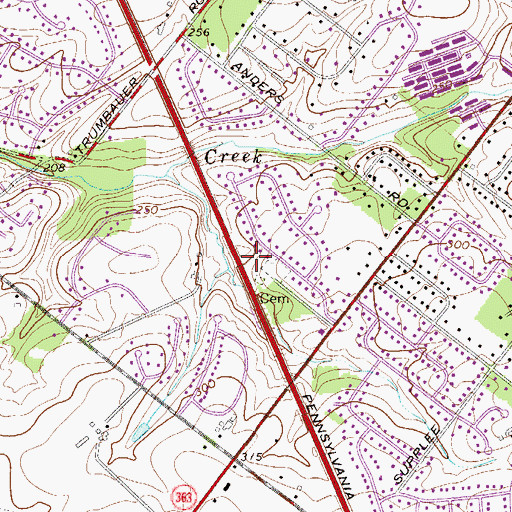 Topographic Map of Schwenkfelder Church, PA