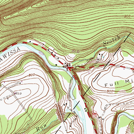 Topographic Map of Scotch Run, PA