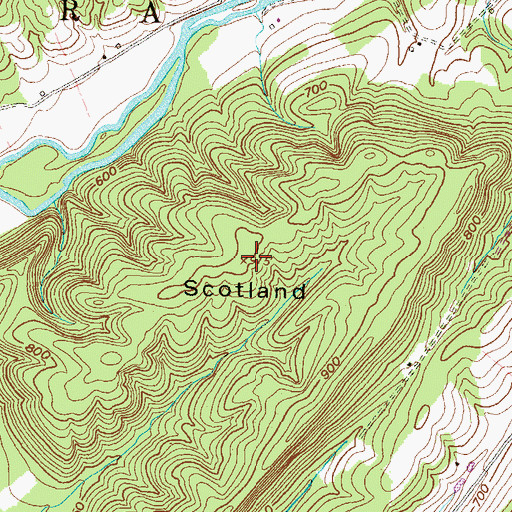 Topographic Map of Scotland, PA