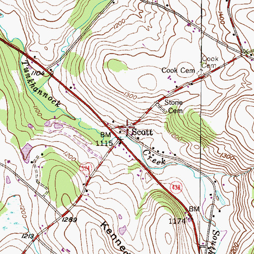 Topographic Map of Scott, PA