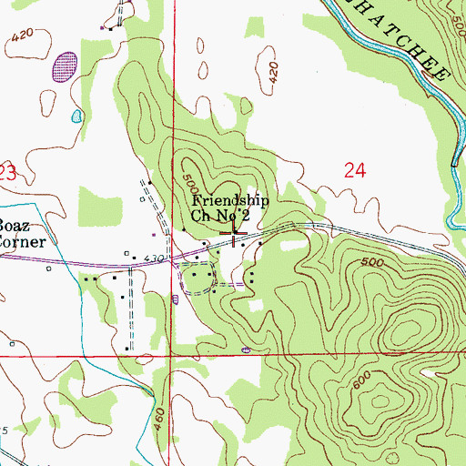 Topographic Map of Friendship Baptist Church, AL