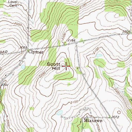 Topographic Map of Scott Hill, PA