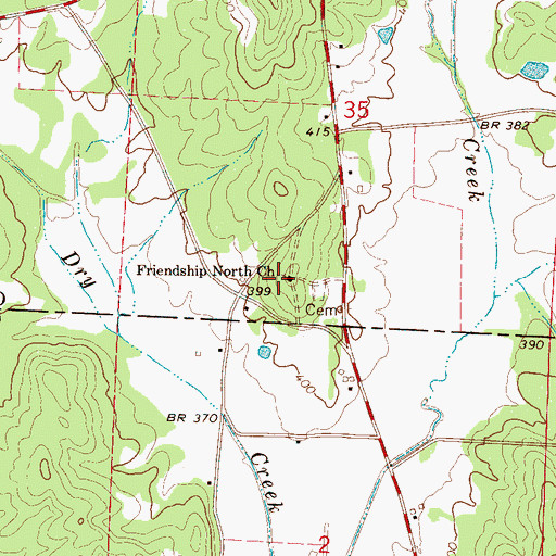 Topographic Map of Friendship North Baptist Church, AL