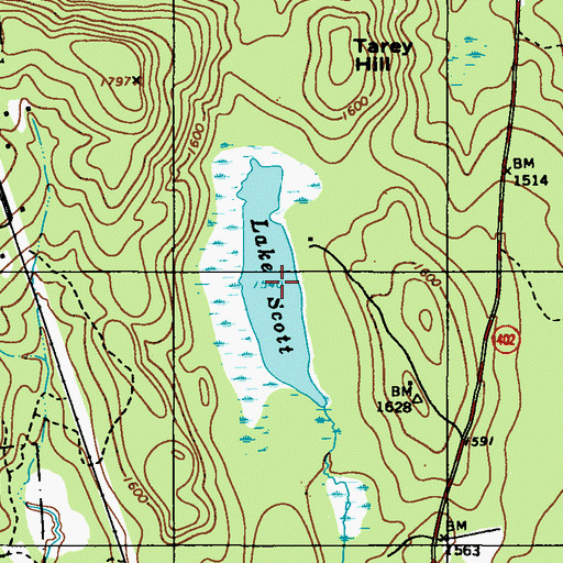 Topographic Map of Lake Scott, PA