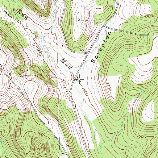Topographic Map of Scranton Hollow, PA