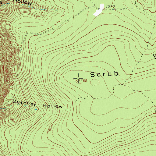 Topographic Map of Scrub Mountain, PA