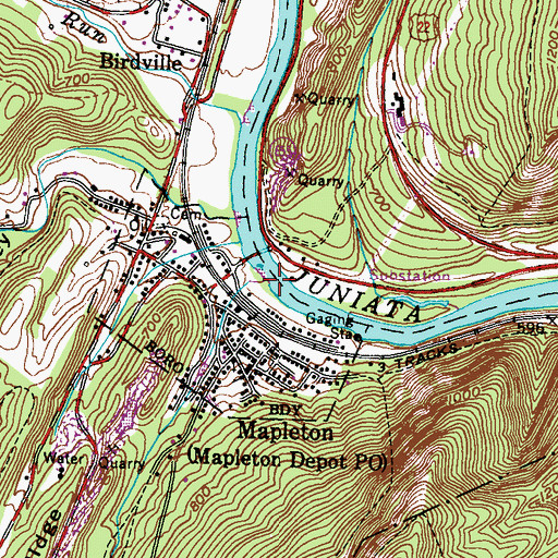 Topographic Map of Scrub Run, PA