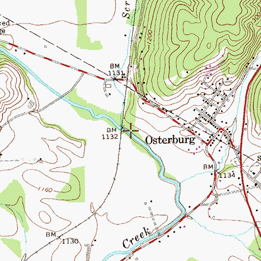 Topographic Map of Scrubgrass Creek, PA