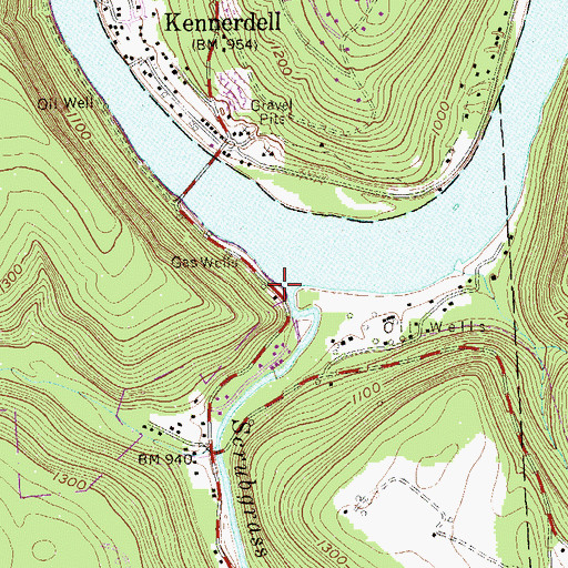 Topographic Map of Scrubgrass Creek, PA