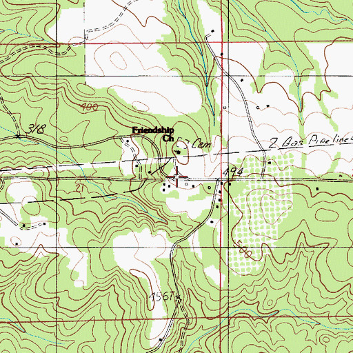 Topographic Map of Friendship School, AL