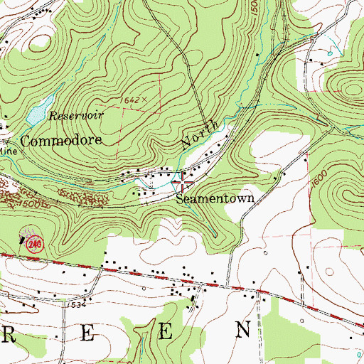 Topographic Map of Seamentown, PA