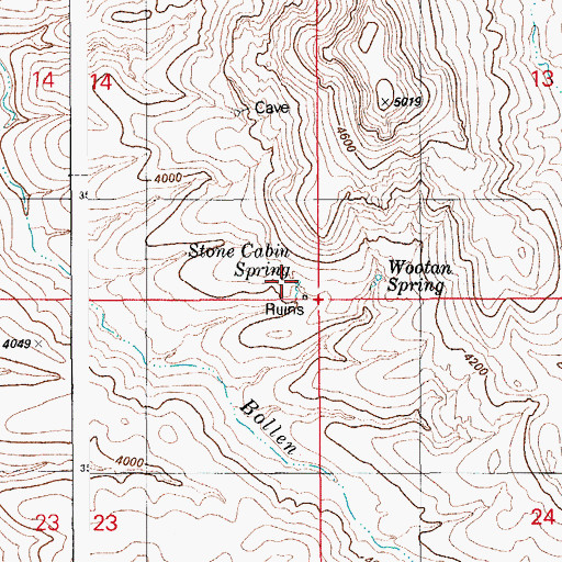 Topographic Map of Stone Cabin Spring, AZ
