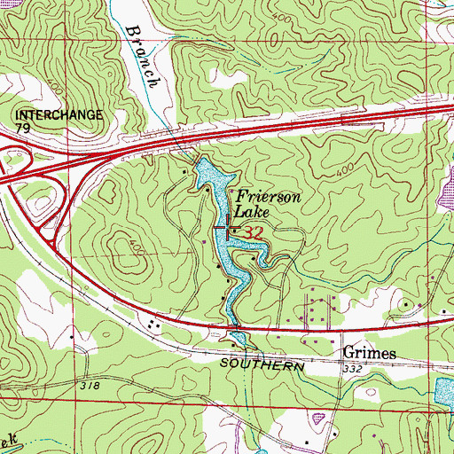 Topographic Map of Frierson Lake, AL