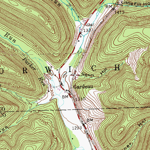 Topographic Map of Sears Hollow, PA