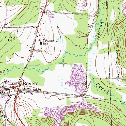 Topographic Map of Seaton Creek, PA