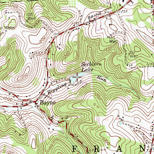 Topographic Map of Sechlers Lake, PA