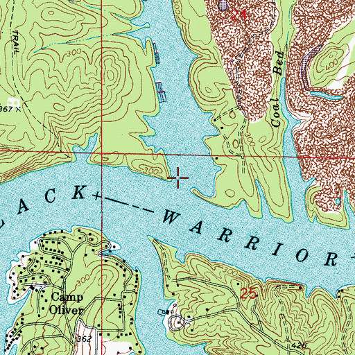 Topographic Map of Frileys Creek, AL