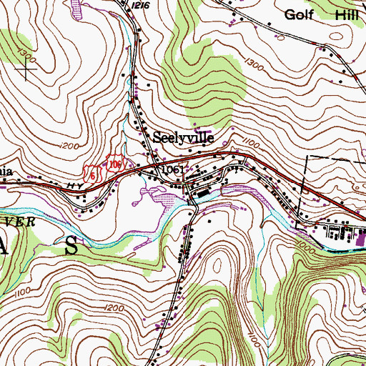 Topographic Map of Seelyville, PA