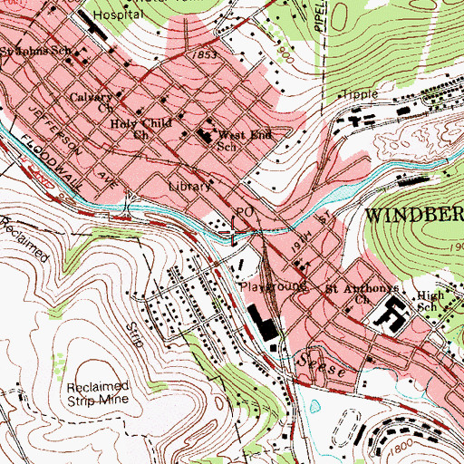 Topographic Map of Seese Run, PA