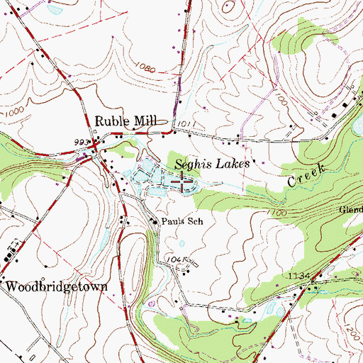 Topographic Map of Seghis Lakes, PA