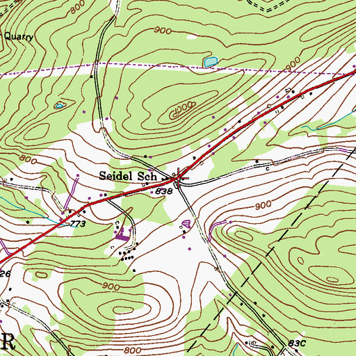 Topographic Map of Seidel School, PA