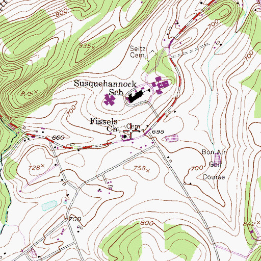 Topographic Map of Seitz Cemetery, PA