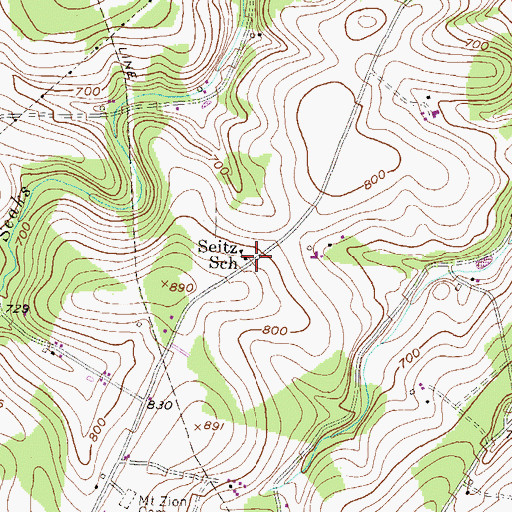 Topographic Map of Seitz School, PA