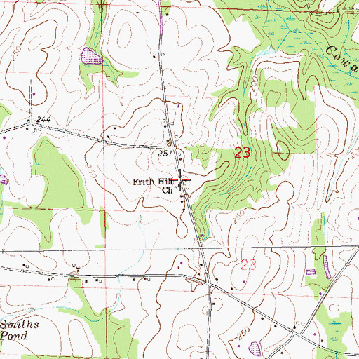 Topographic Map of Frith Hill Church, AL