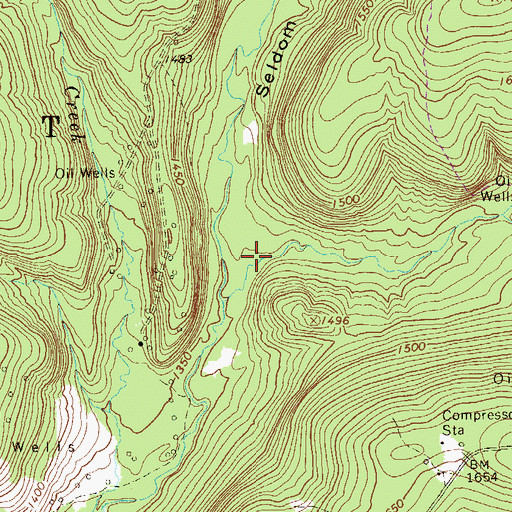Topographic Map of Seldom Seen Hollow, PA