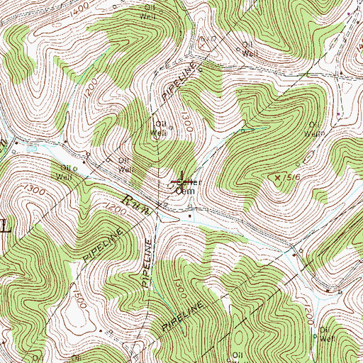 Topographic Map of Seller Cemetery, PA