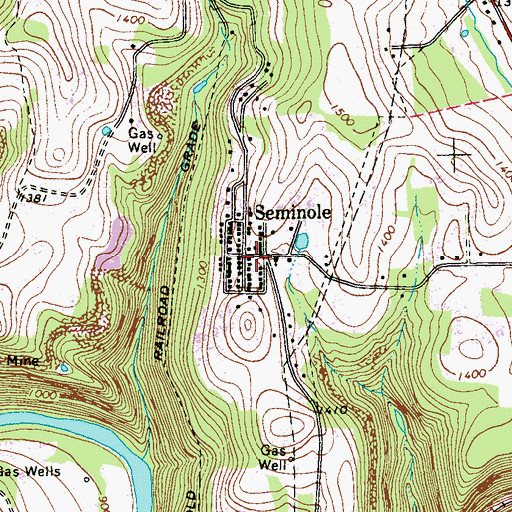 Topographic Map of Seminole, PA