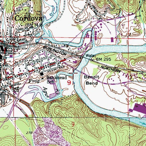 Topographic Map of Frog Ague Creek, AL