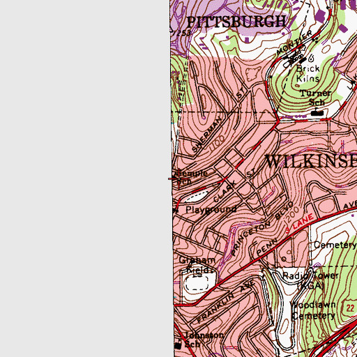 Topographic Map of Semple School, PA