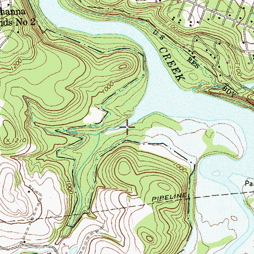 Topographic Map of Serviceberry Run, PA