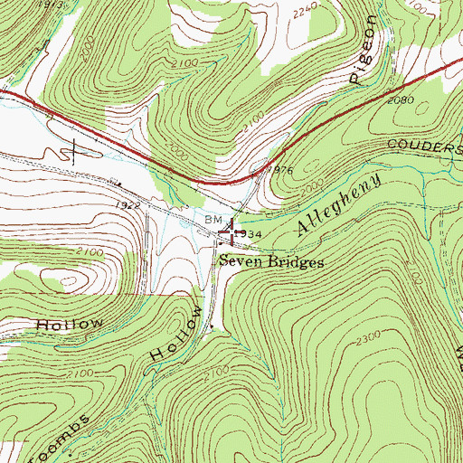 Topographic Map of Seven Bridges, PA