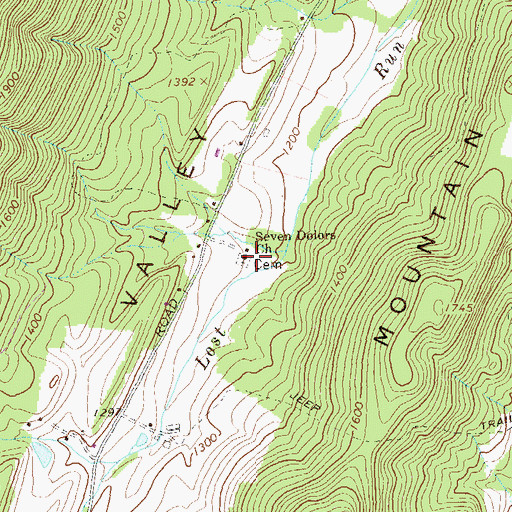 Topographic Map of Seven Dolors Church, PA