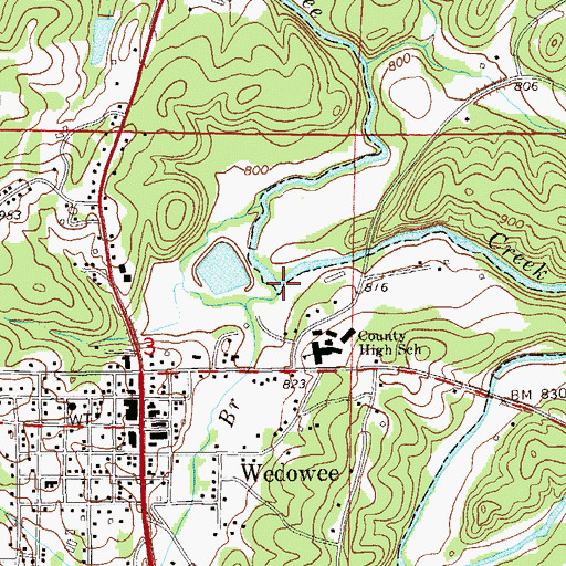 Topographic Map of Frog Level Branch, AL