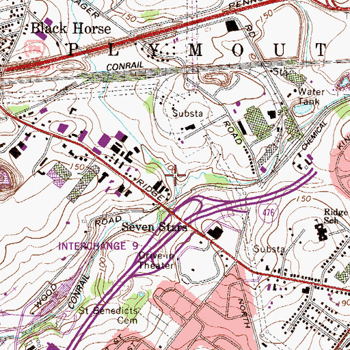 Topographic Map of Seven Stars, PA