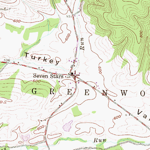 Topographic Map of Seven Stars, PA