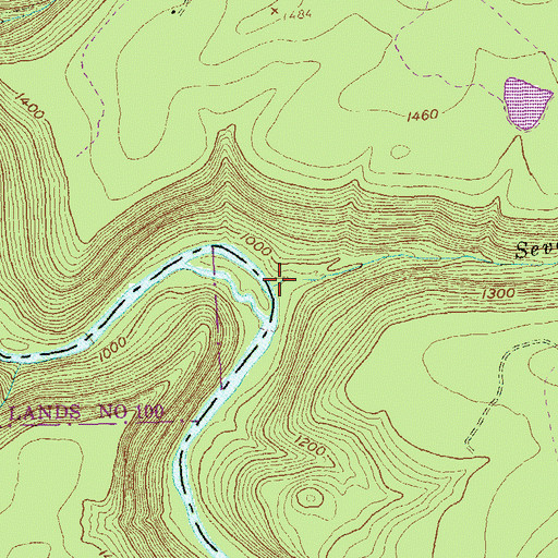 Topographic Map of Sevenmile Run, PA