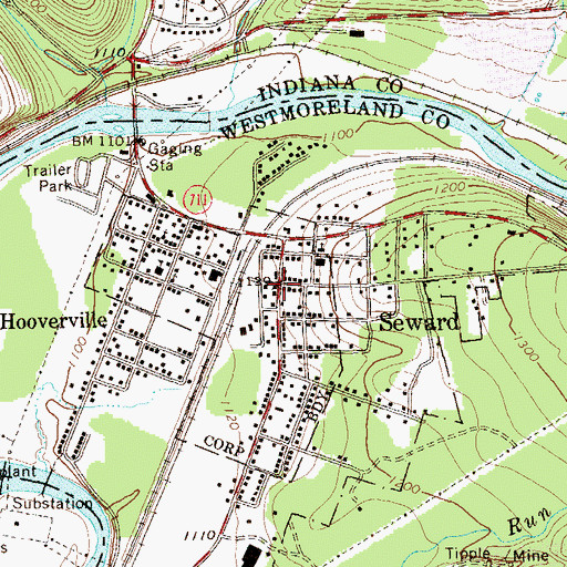 Topographic Map of Seward, PA